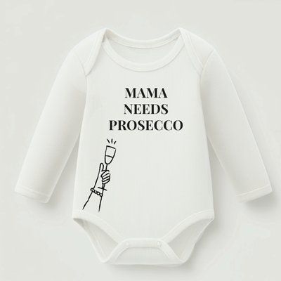 Дитячий боді з довгими рукавами &ndash; Mama needs prosecco пр1-54 фото